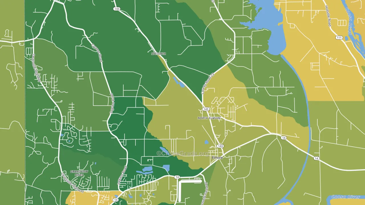 Elmore, AL Map of Vandalism Rates