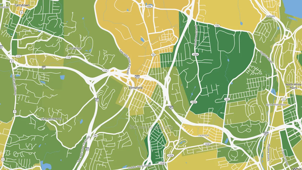 Elmsford, NY Map of Vandalism Rates
