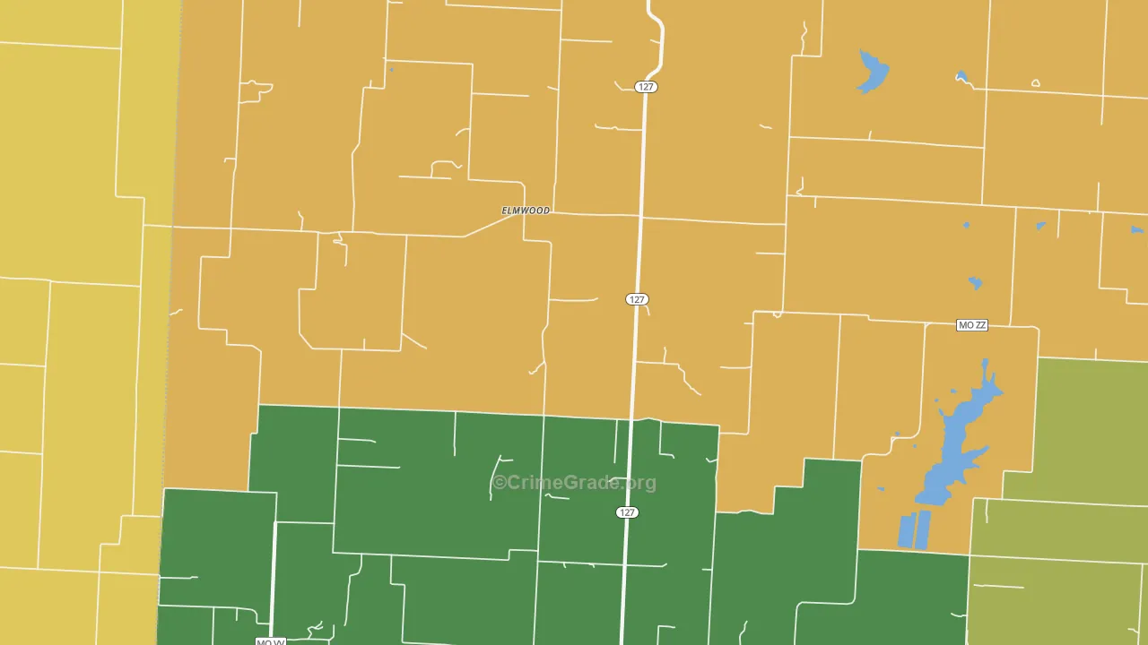 Elmwood, MO Map of Vandalism Rates
