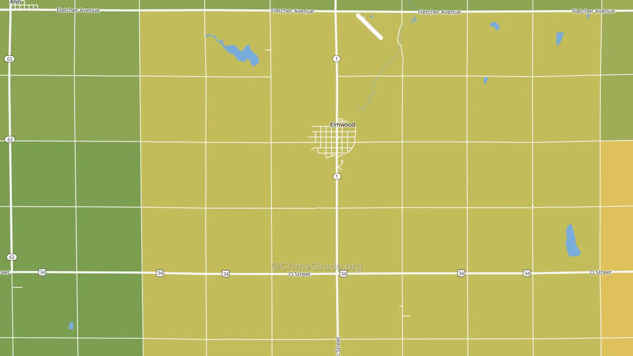 Elmwood, NE Map of Vandalism Rates
