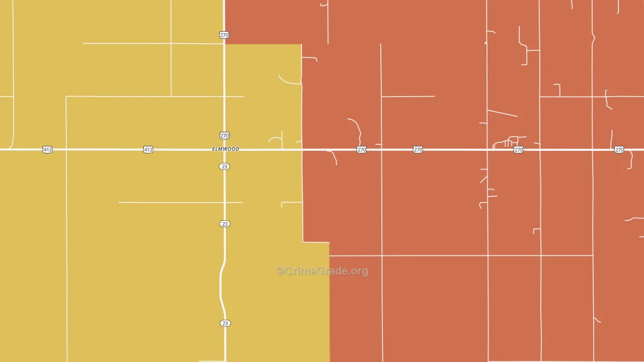 Elmwood, OK Map of Vandalism Rates
