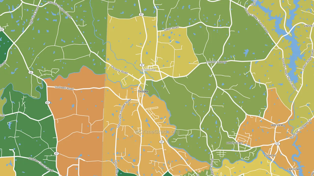 Elon College, NC Map of Vandalism Rates