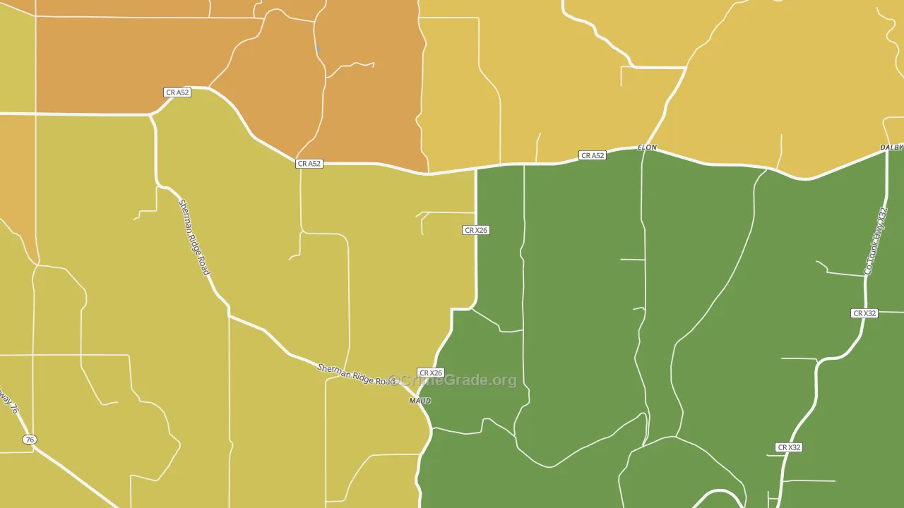Elon, IA Map of Vandalism Rates