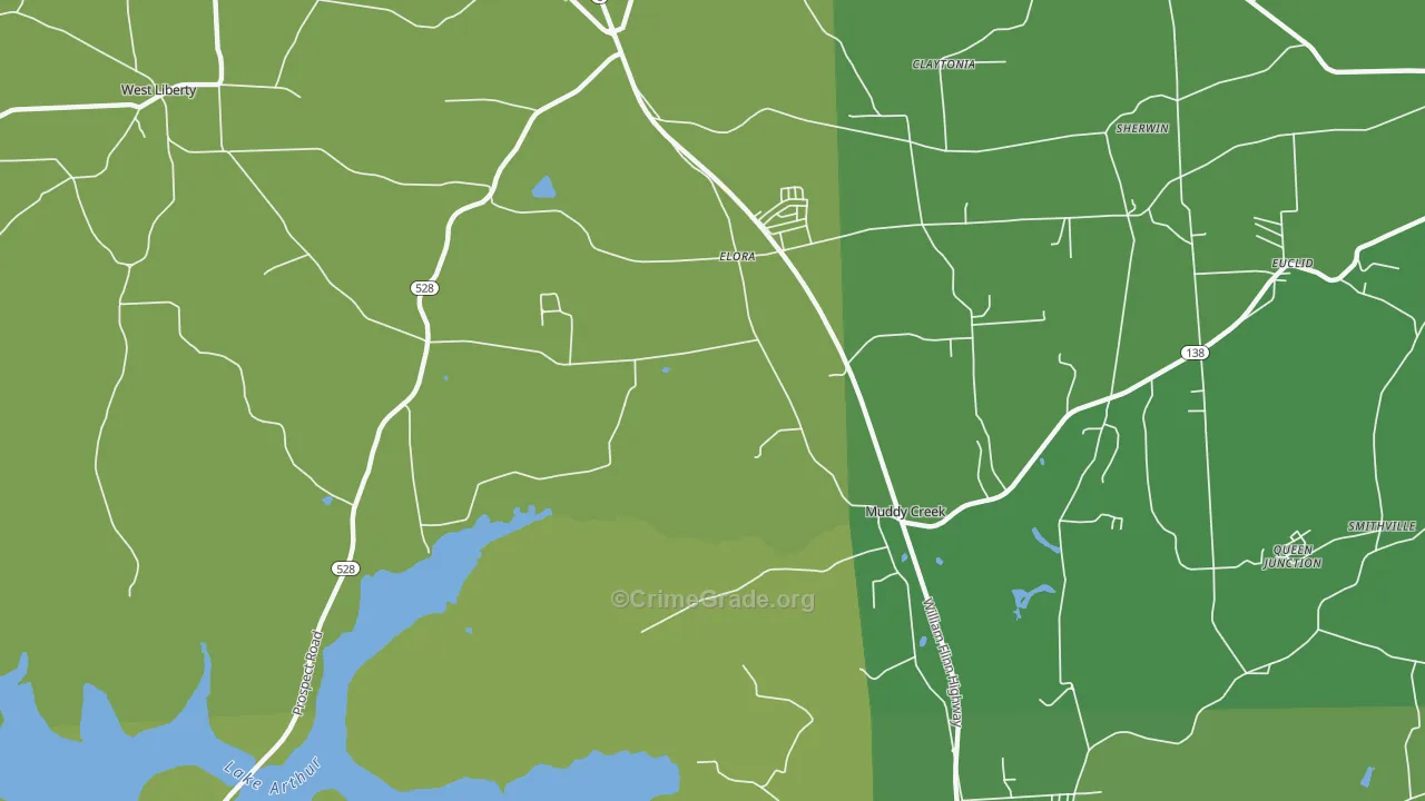 Elora, PA Map of Vandalism Rates