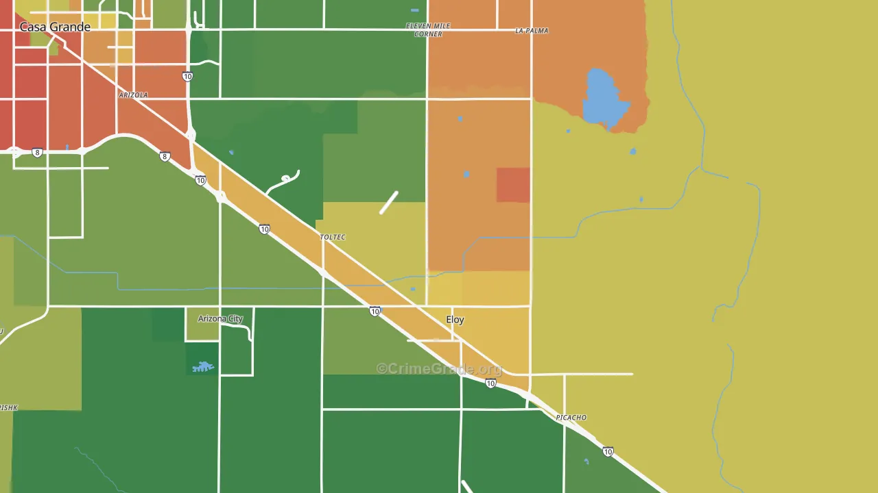 Eloy, AZ Map of Vandalism Rates