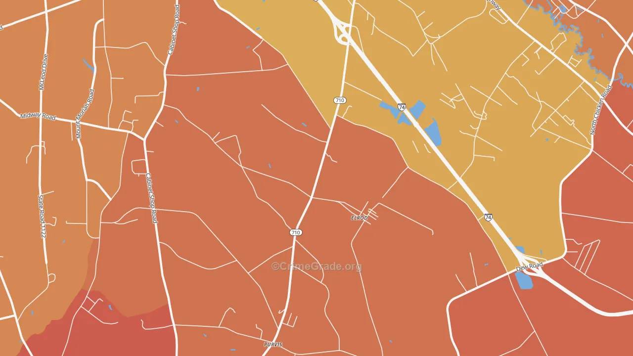 Elrod, NC Map of Vandalism Rates