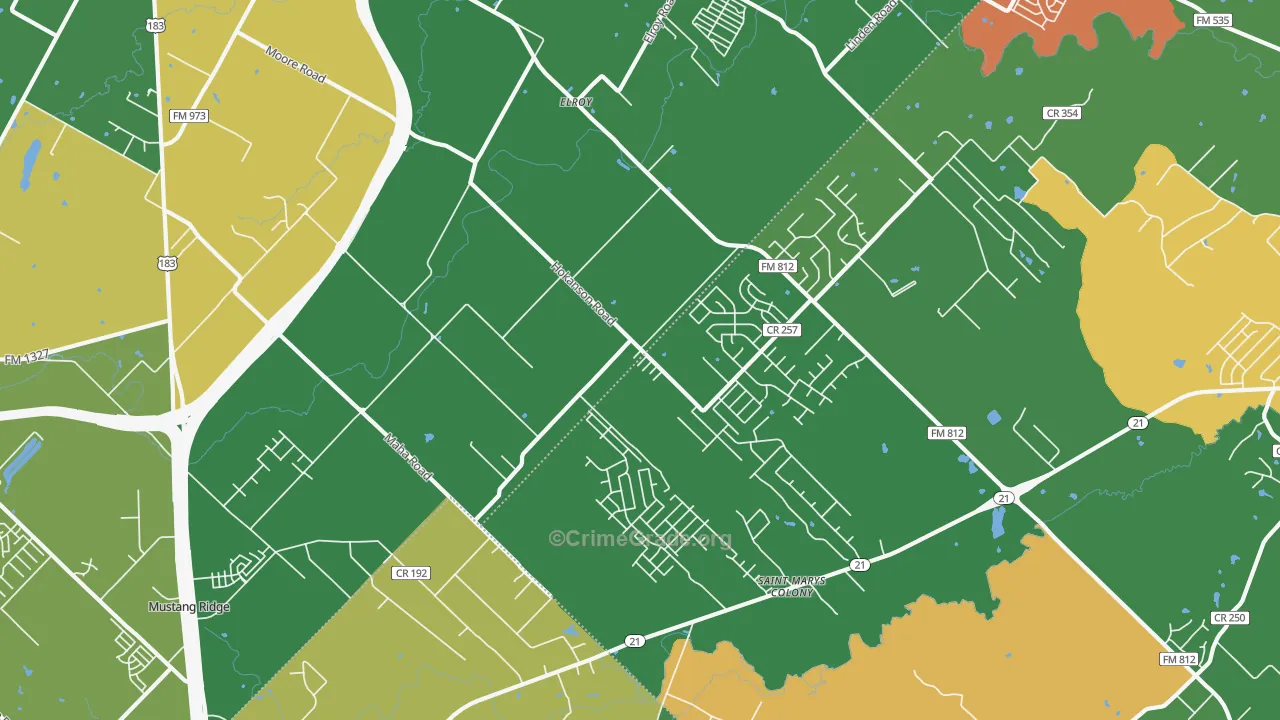 Elroy, TX Map of Vandalism Rates