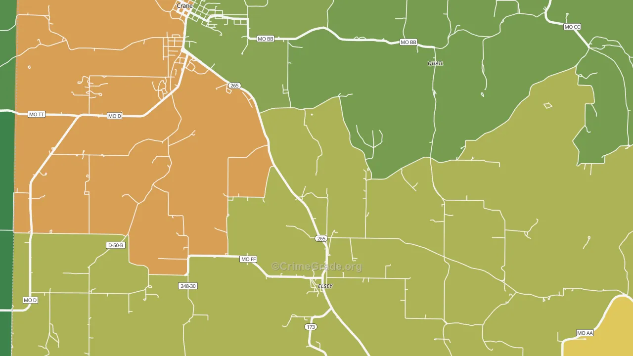 Elsey, MO Map of Vandalism Rates