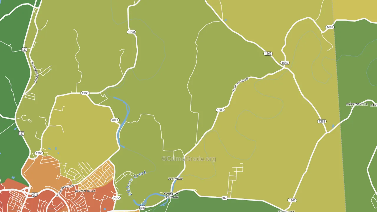 Elsinore, KY Map of Vandalism Rates