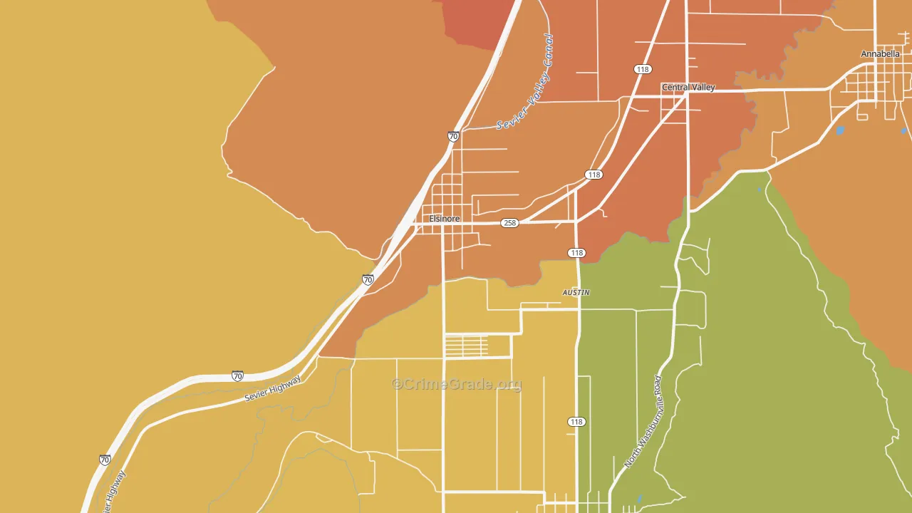 Elsinore, UT Map of Vandalism Rates