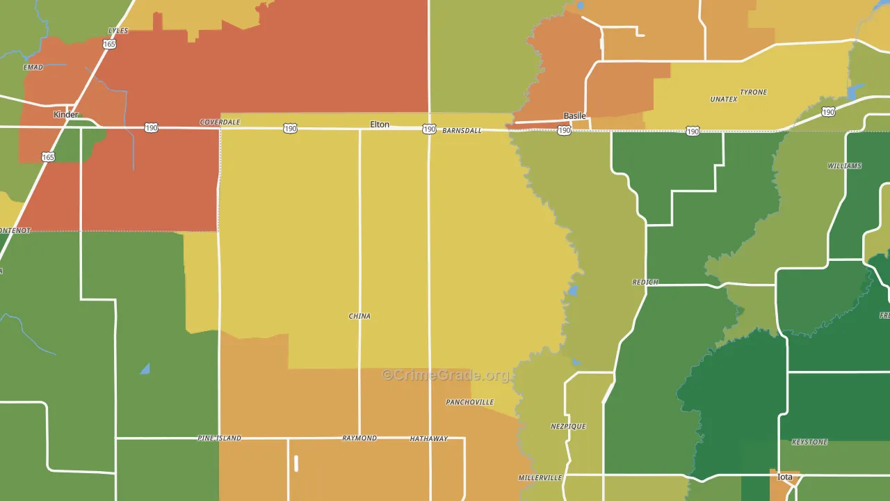 Elton, LA Map of Vandalism Rates