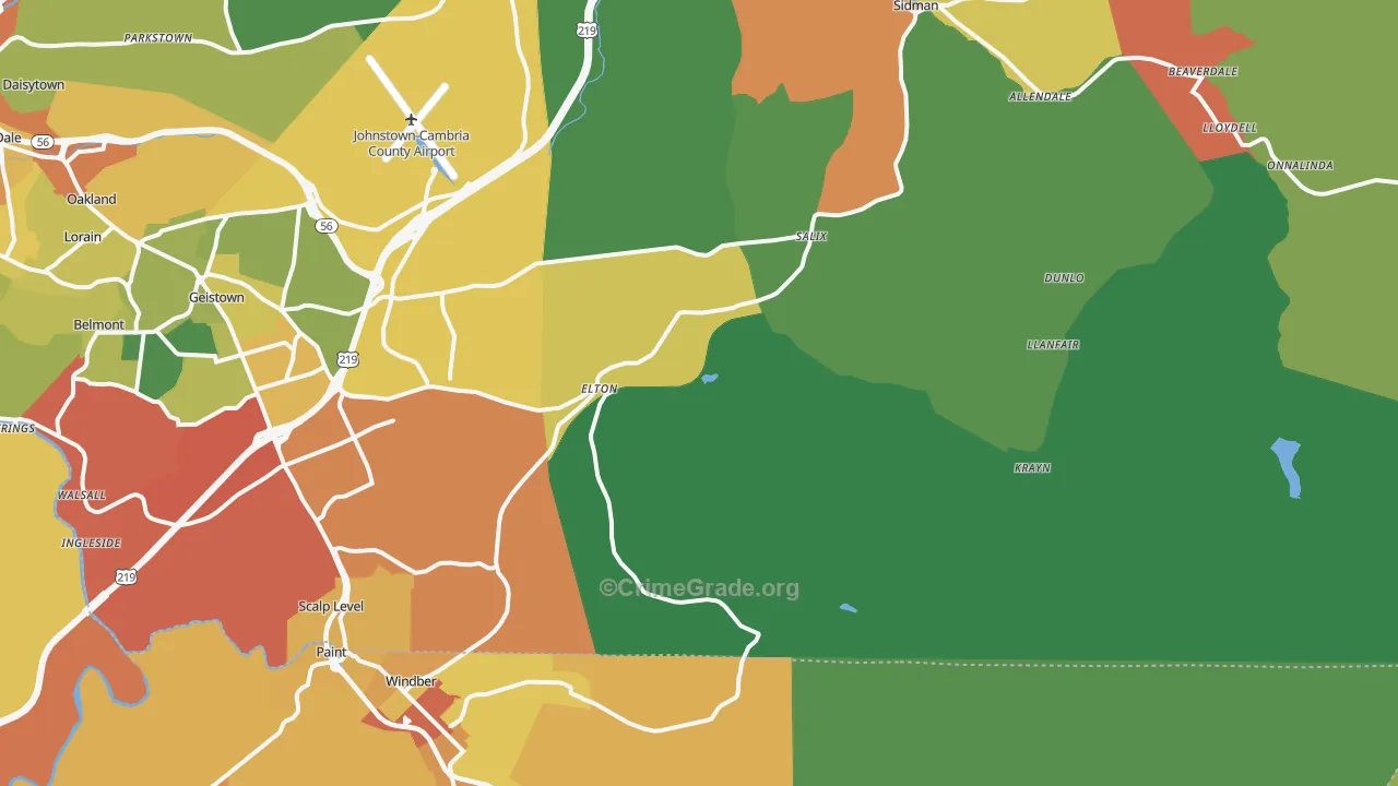 Elton, PA Map of Vandalism Rates