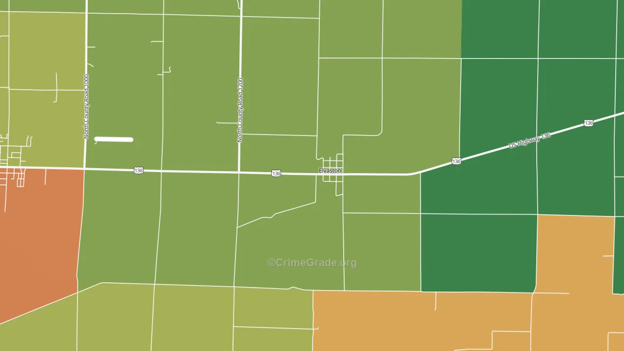 Elvaston, IL Map of Vandalism Rates