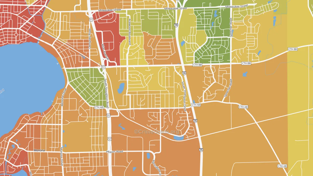 Elvehjem, Madison, WI Map of Vandalism Rates