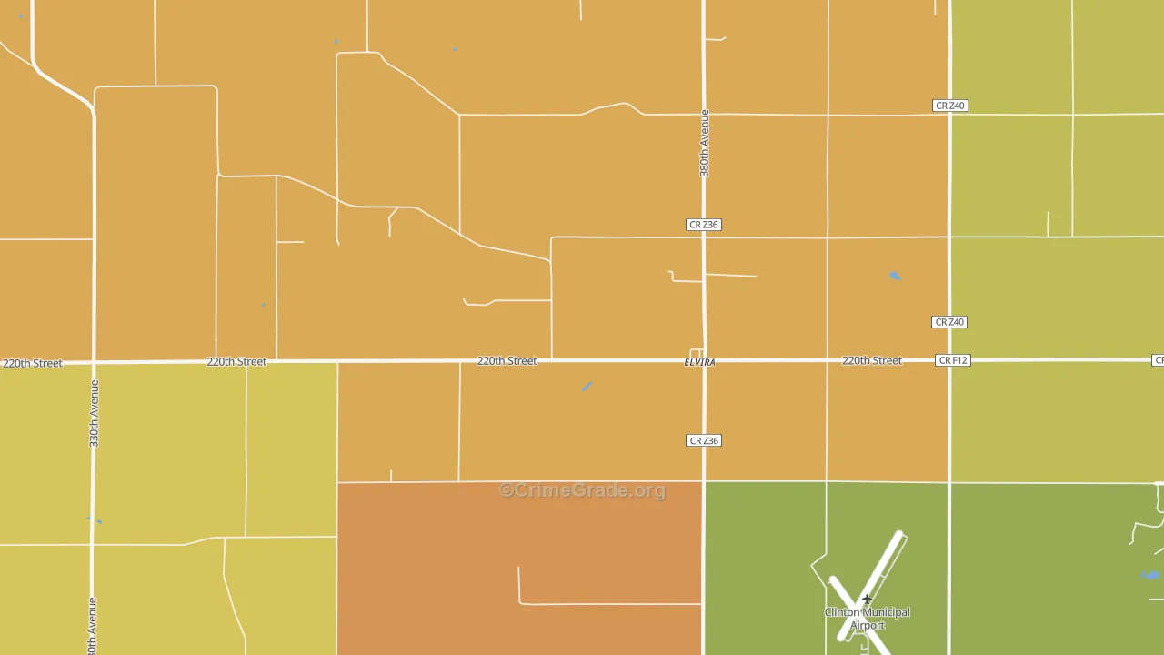 Elvira, IA Map of Vandalism Rates