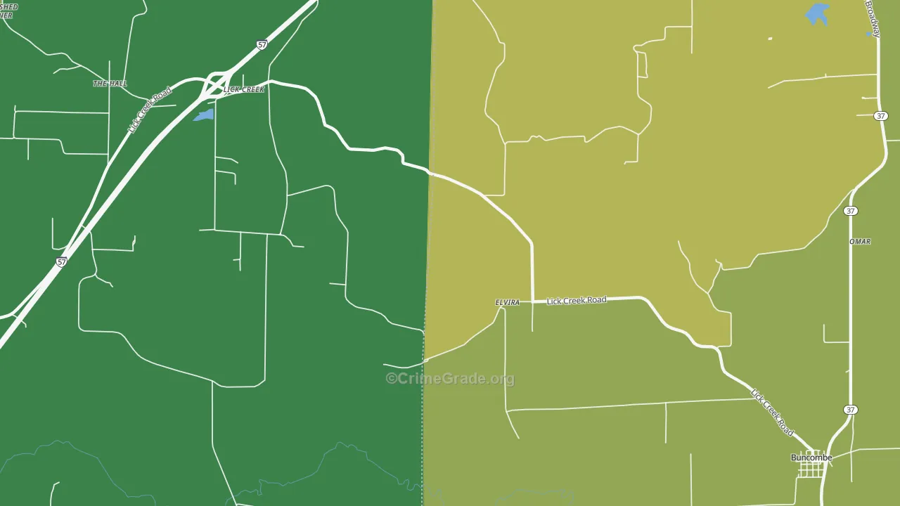 Elvira, IL Map of Vandalism Rates
