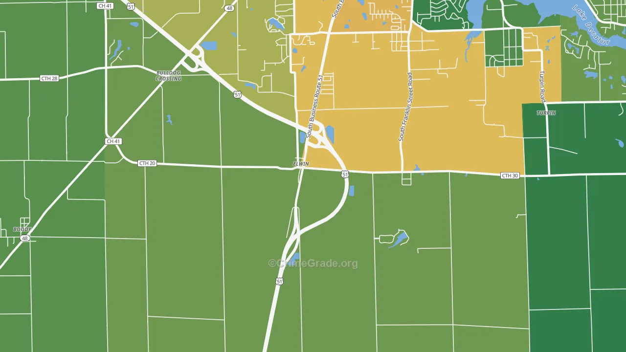 Elwin, IL Map of Vandalism Rates