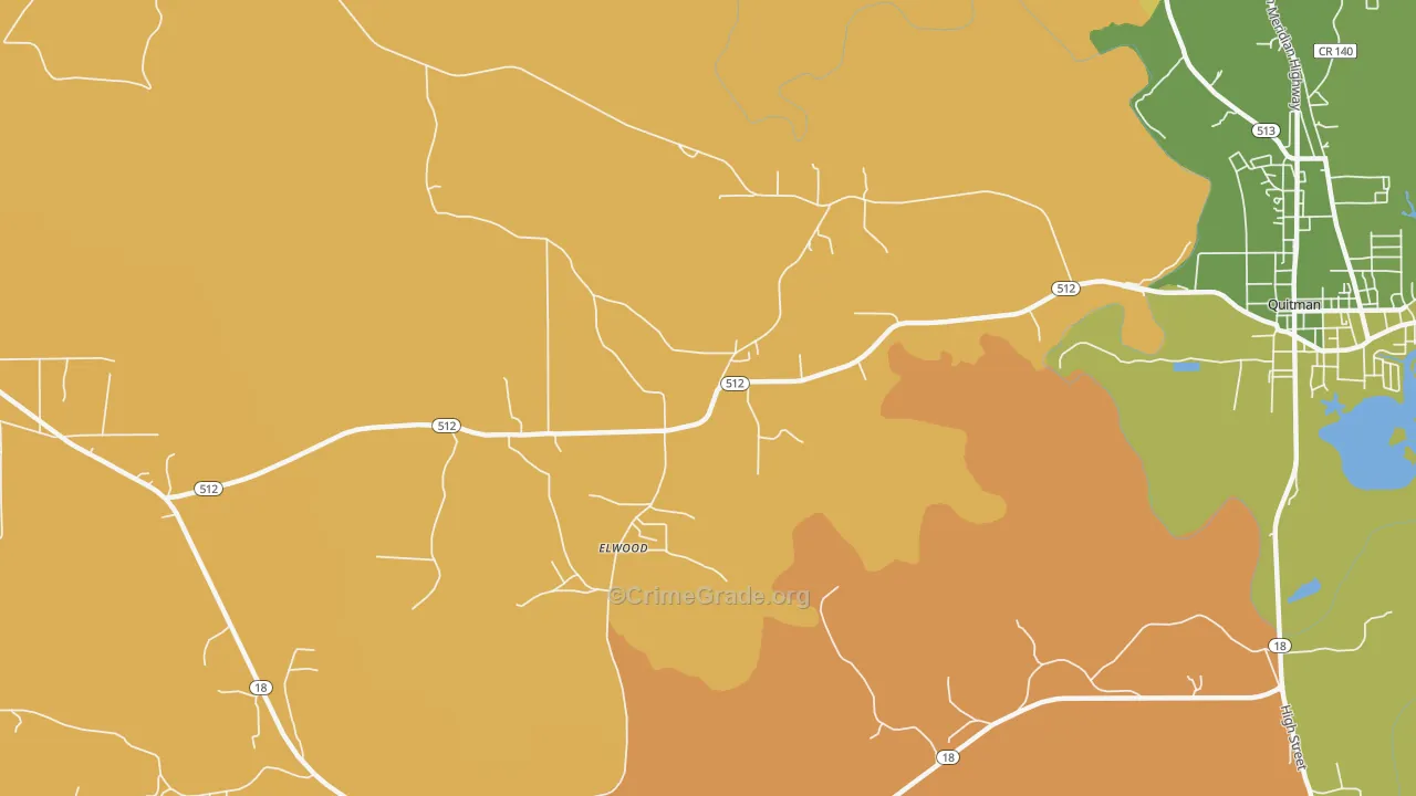 Elwood, MS Map of Vandalism Rates