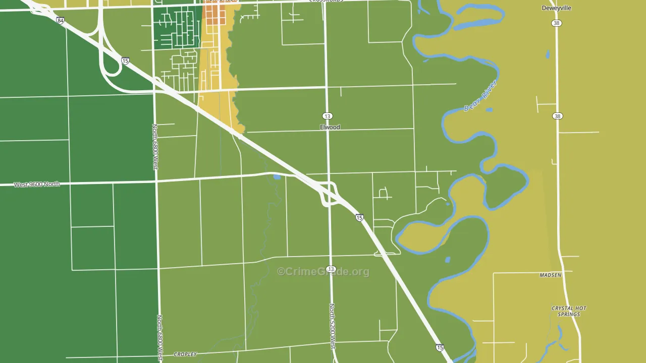 Elwood, UT Map of Vandalism Rates