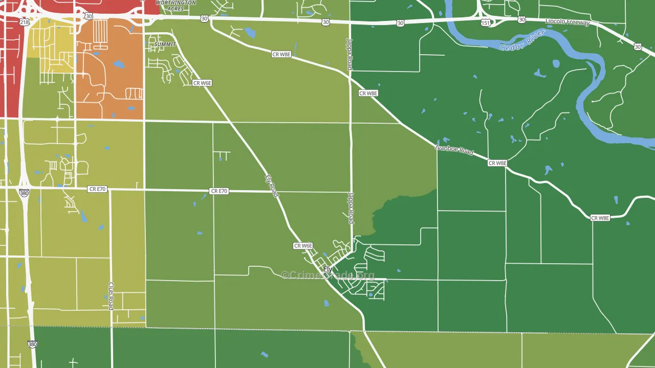 Ely, IA Map of Vandalism Rates