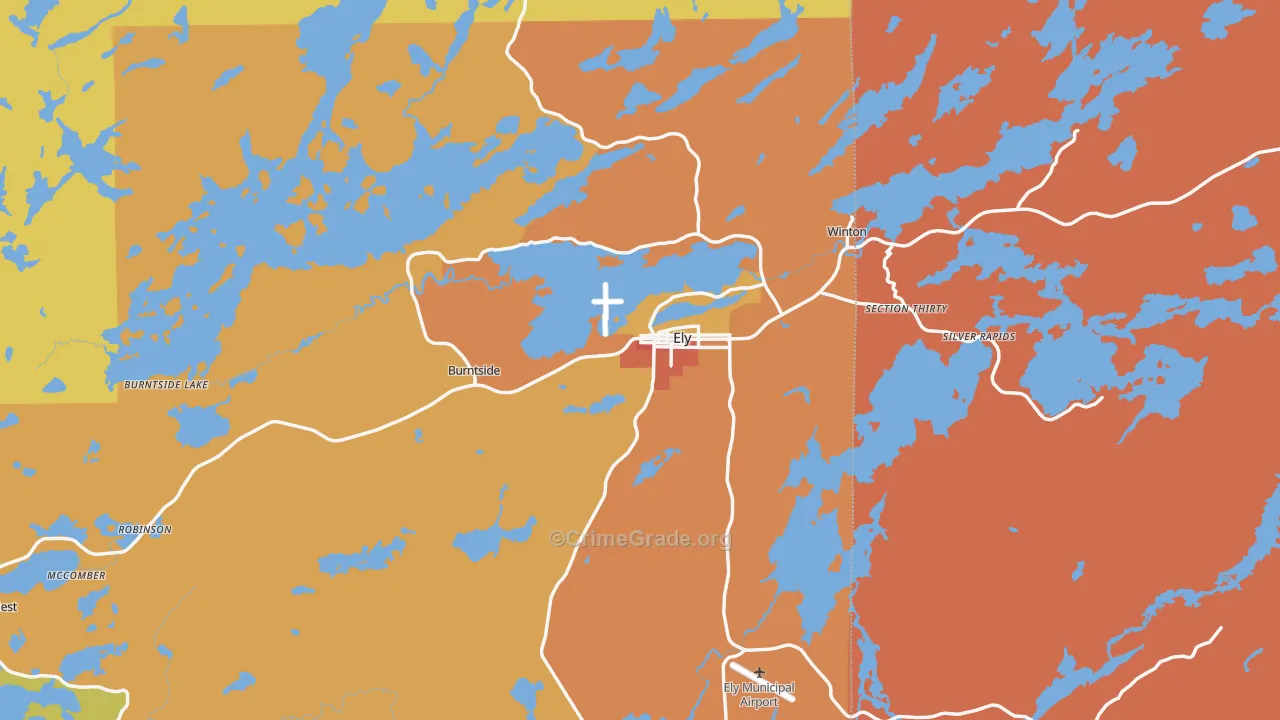 Ely, MN Map of Vandalism Rates