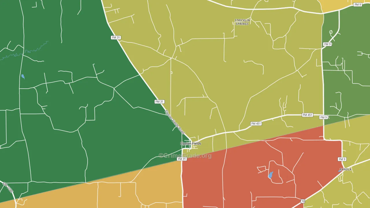 Elysian Fields, TX Map of Vandalism Rates