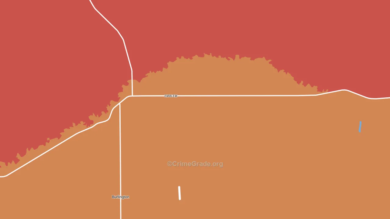 Emblem, WY Map of Vandalism Rates