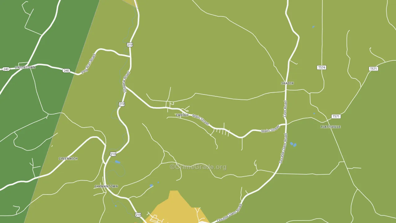 Emeigh, PA Map of Vandalism Rates