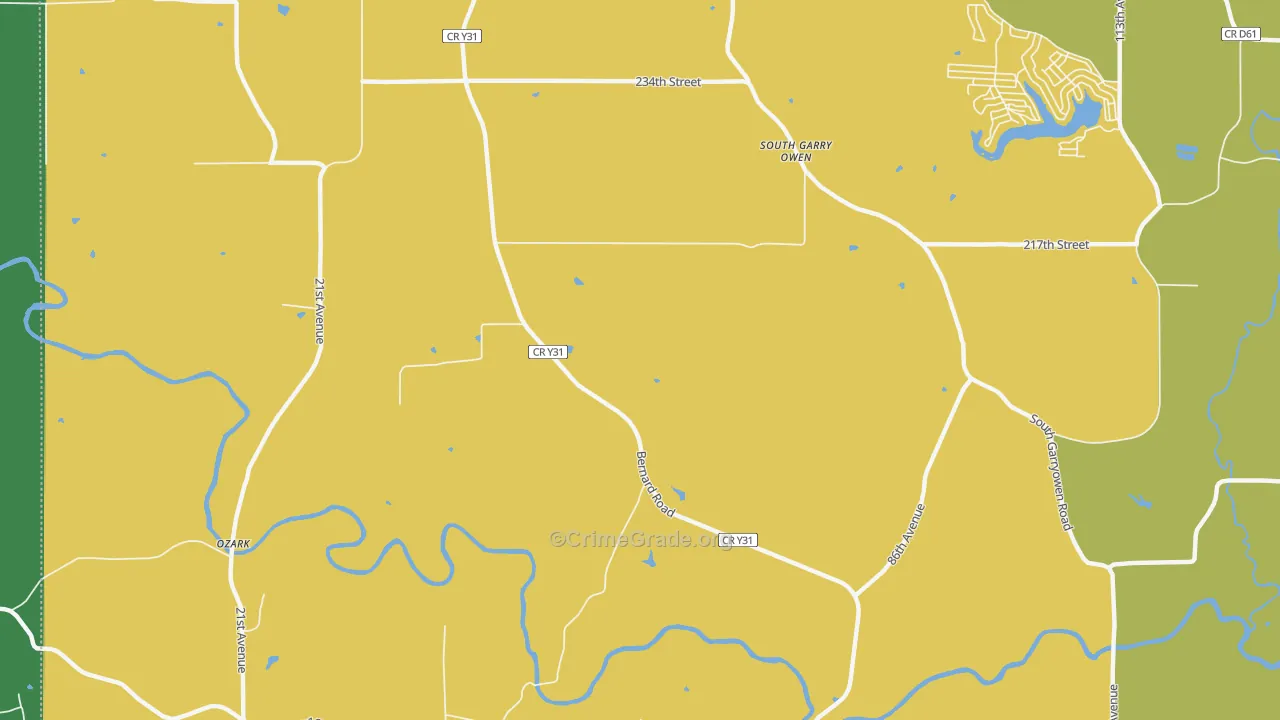 Emeline, IA Map of Vandalism Rates