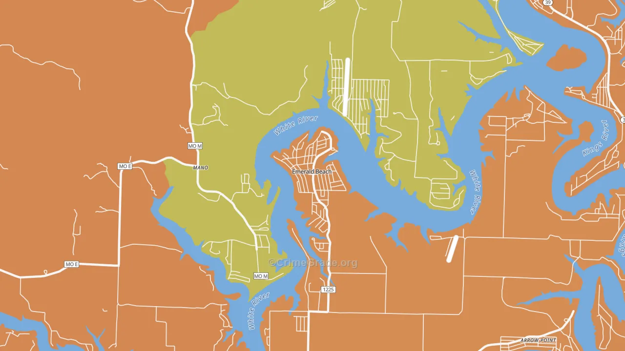Emerald Beach, MO Map of Vandalism Rates