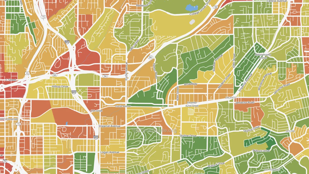Emerald Hills, San Diego, CA Map of Vandalism Rates