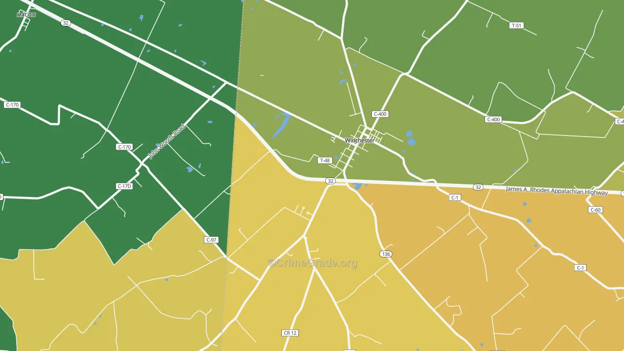 Emerald, OH Map of Vandalism Rates
