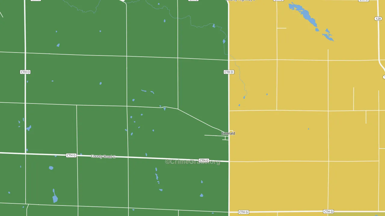 Emerald, WI Map of Vandalism Rates