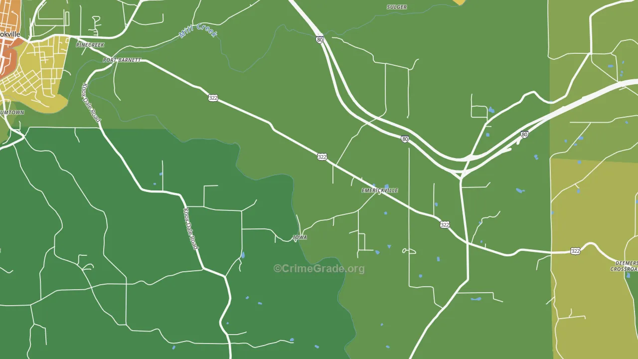 Emerickville, PA Map of Vandalism Rates