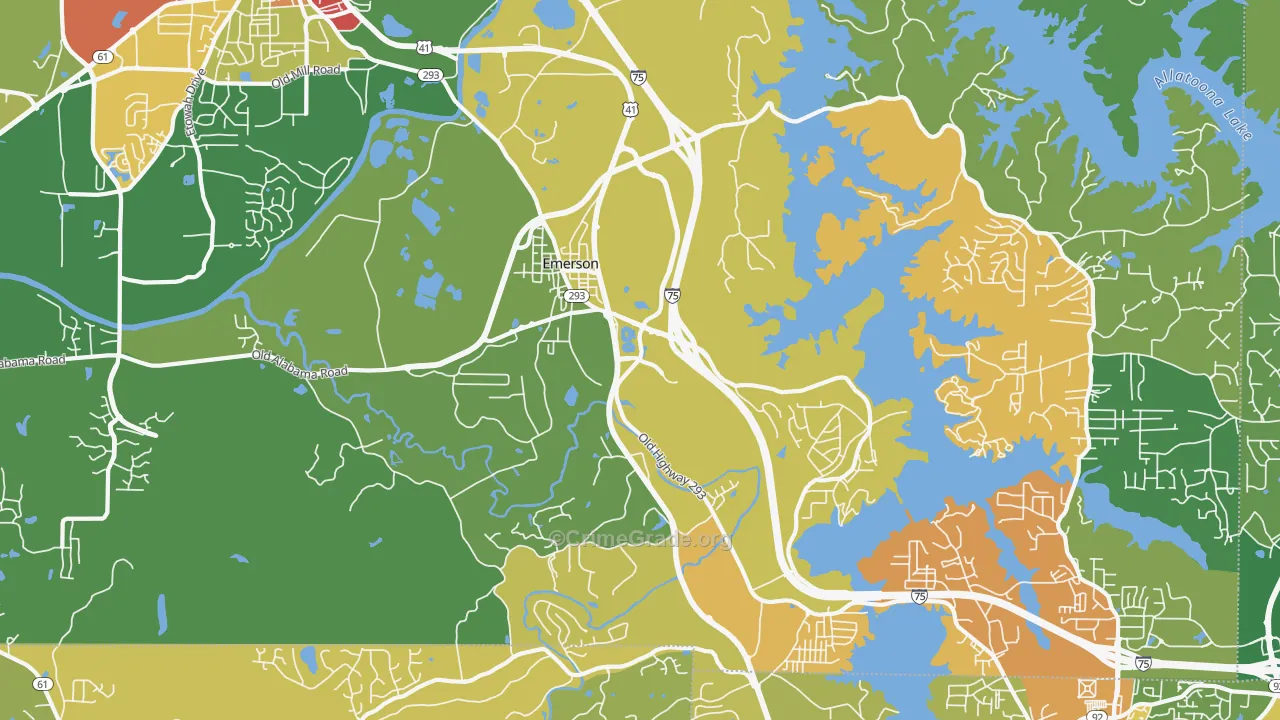 Emerson, GA Map of Vandalism Rates