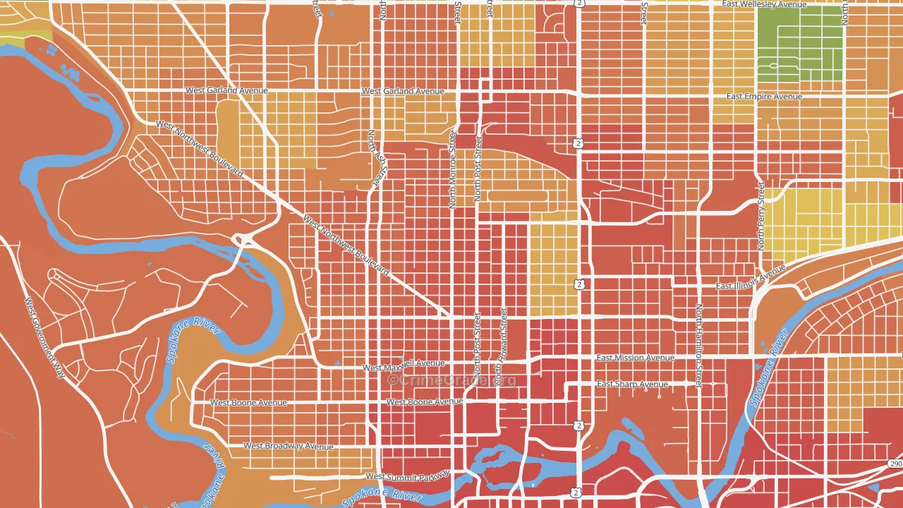 Emerson Garfield, Spokane, WA Map of Vandalism Rates