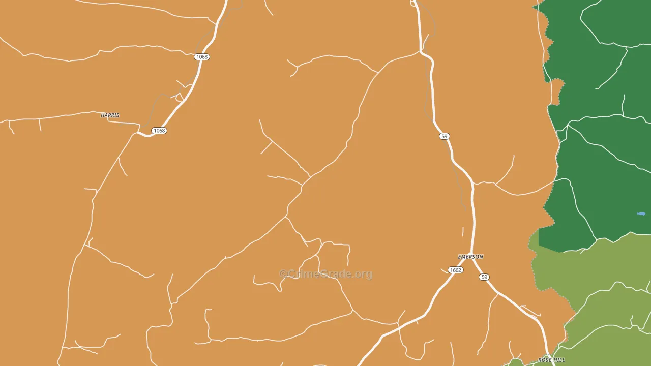 Emerson, KY Map of Vandalism Rates