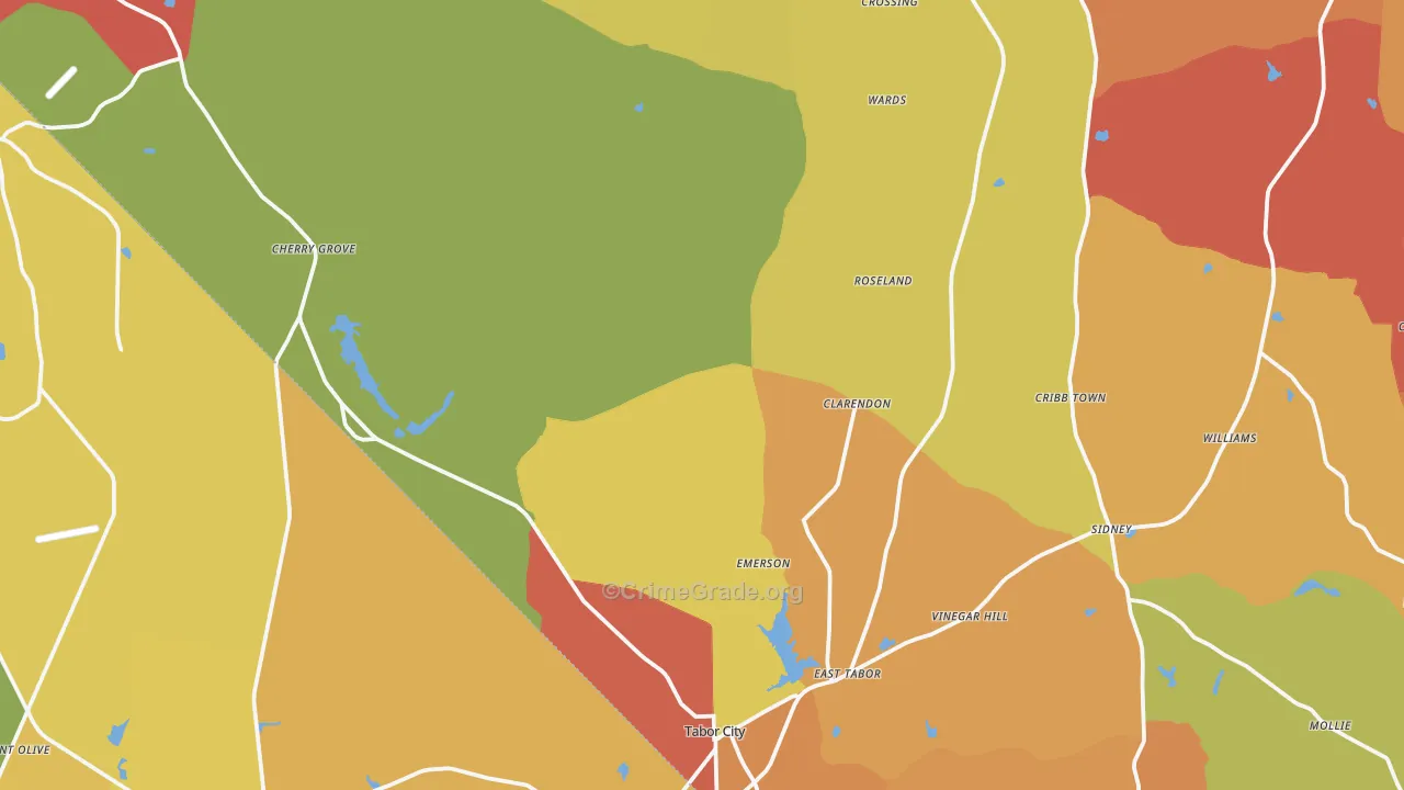 Emerson, NC Map of Vandalism Rates