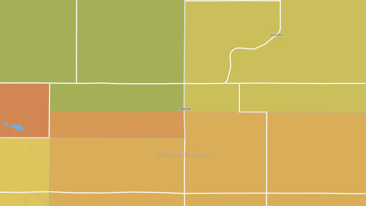 Emerson, NE Map of Vandalism Rates