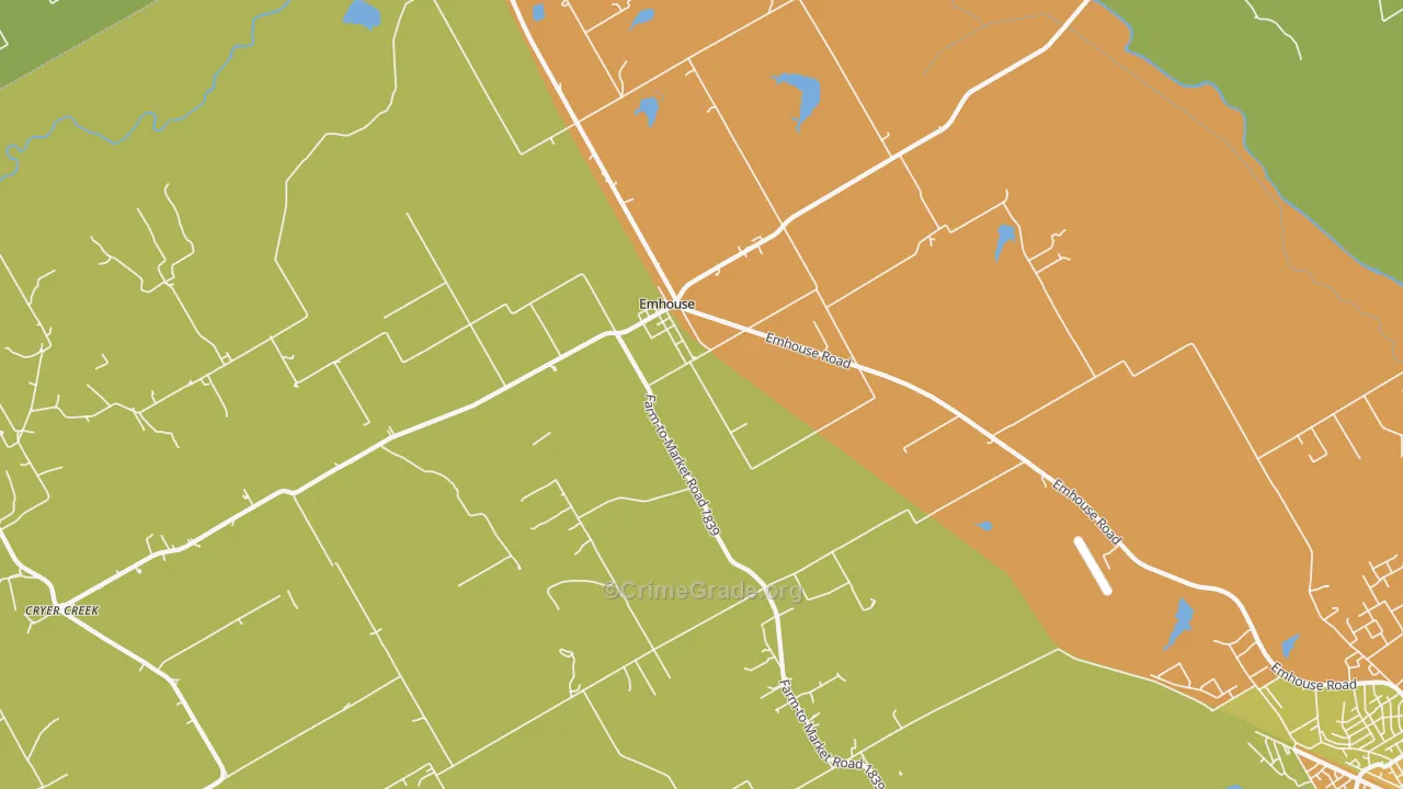 Emhouse, TX Map of Vandalism Rates