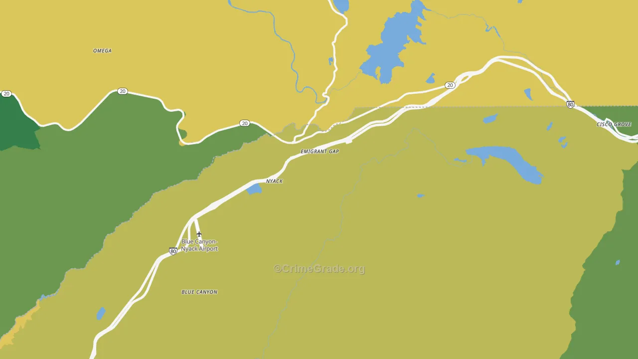 Emigrant Gap, CA Map of Vandalism Rates