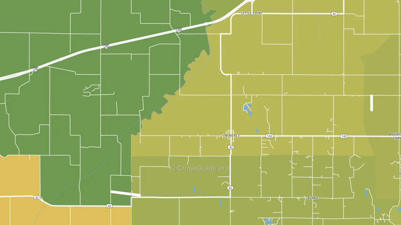 Eminence, IN Map of Vandalism Rates