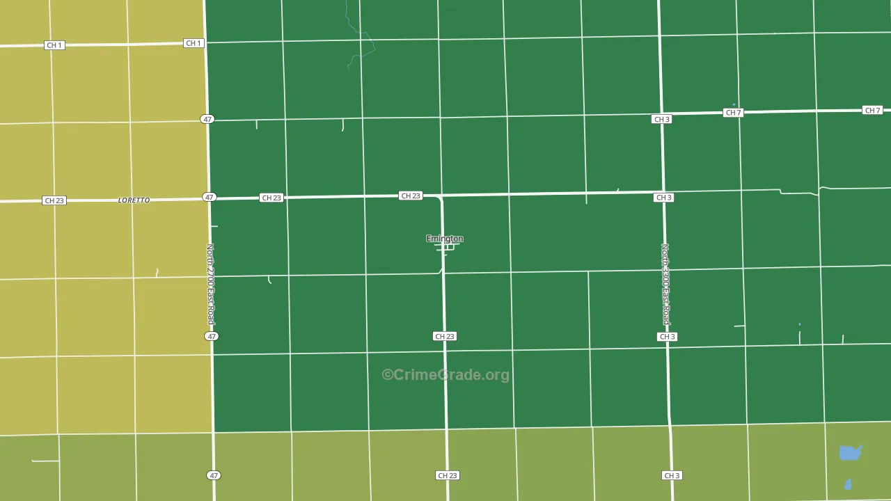 Emington, IL Map of Vandalism Rates