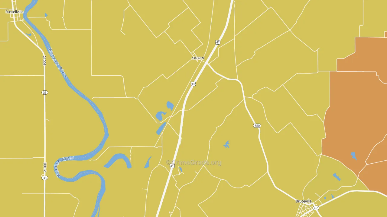 Emison, IN Map of Vandalism Rates