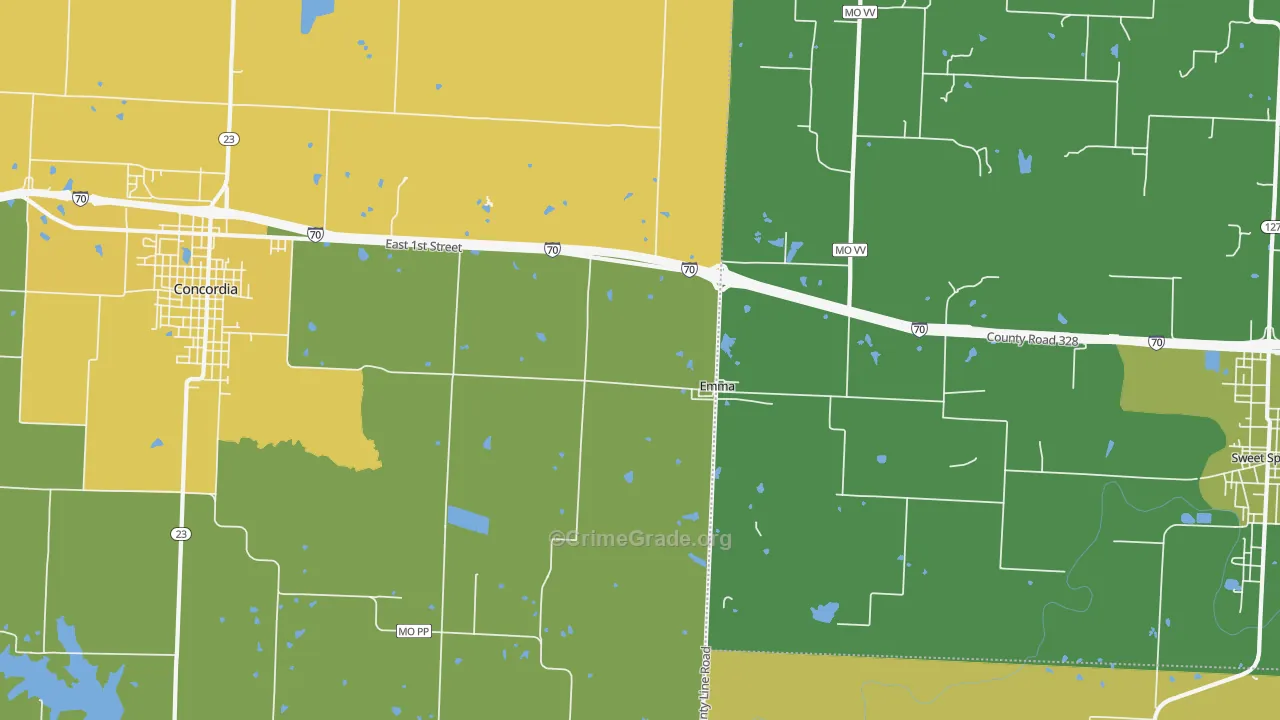 Emma, MO Map of Vandalism Rates