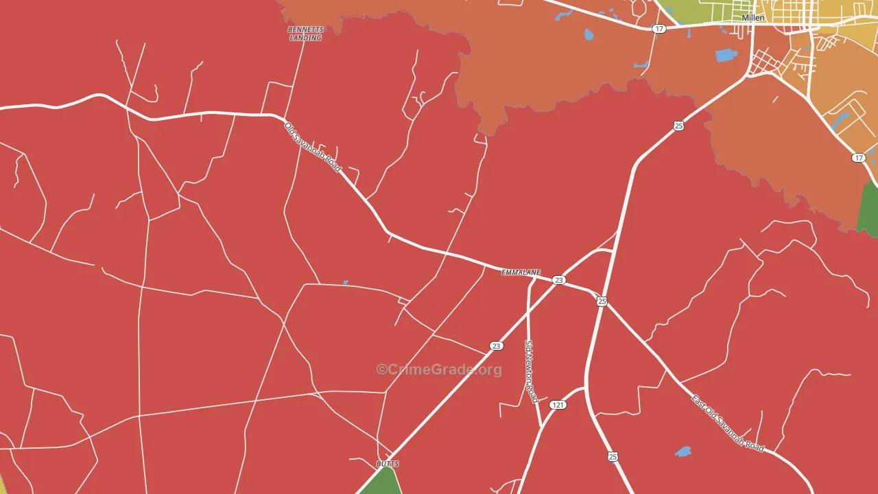 Emmalane, GA Map of Vandalism Rates