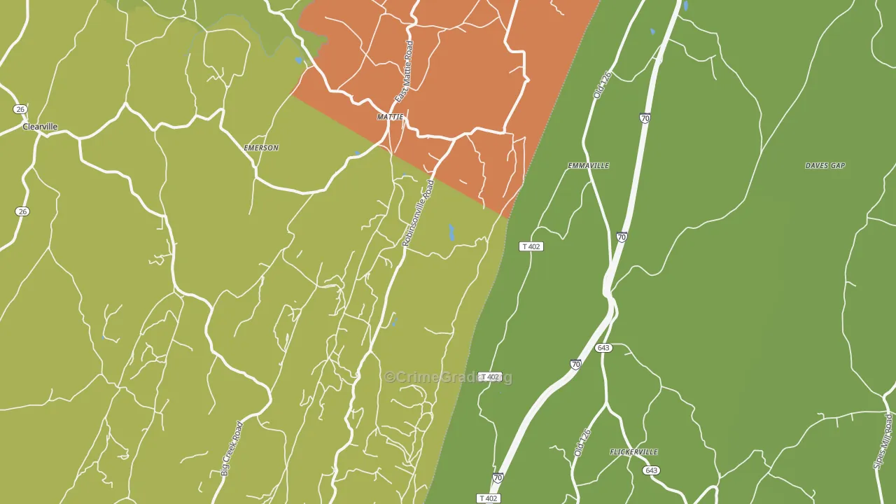 Emmaville, PA Map of Vandalism Rates