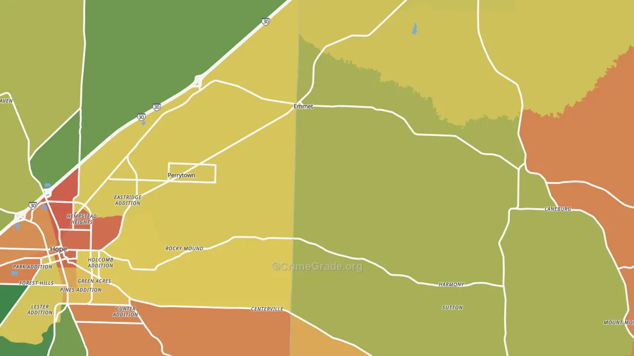 Emmet, AR Map of Vandalism Rates