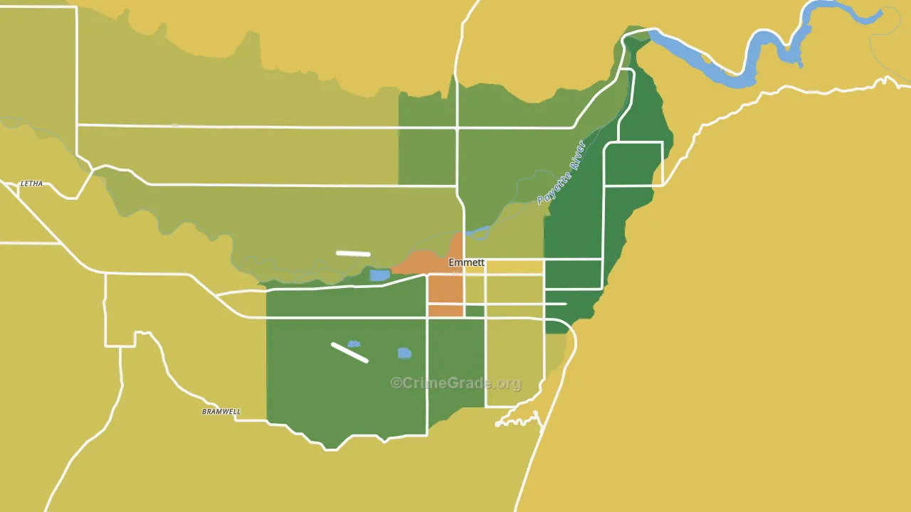 Emmett, ID Map of Vandalism Rates