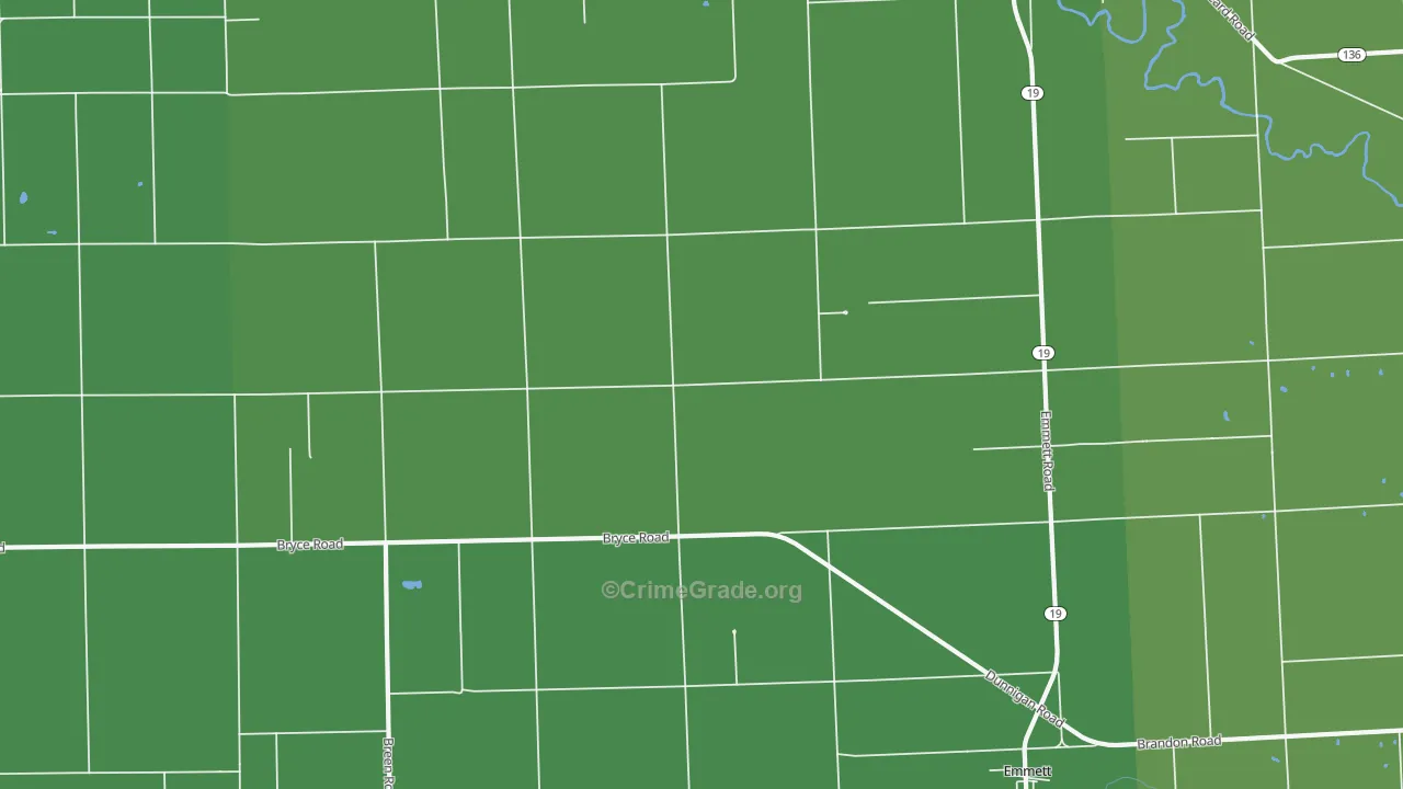 Emmett, MI Map of Vandalism Rates